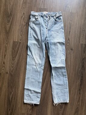 Agolde Light Wash High-Rise Button-Fly Jeans